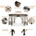 Steel Paneled Beige Mesh Covered 10' x 12' Gazebo product image