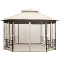Steel Paneled Beige Mesh Covered 10' x 12' Gazebo product image