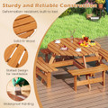 8-Person Picnic Table Set with 4 Built-in Benches product image