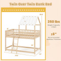 Twin Bunk Bed House with Roof and Full-length Guardrails product image
