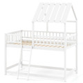 Twin Bunk Bed House with Roof and Full-length Guardrails product image