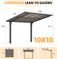 Freestanding Lean-to Hard Top Outdoor Pergola  product image