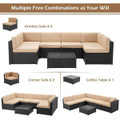 7-Piece Outdoor Patio Furniture Set with 30" Fire Pit Table product image