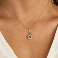Genuine Diamond Tricolor Swirl Pendant in 925 Sterling Silver product image