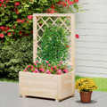 40" Tall Wooden Raised Garden Bed with Lattice Trellis product image
