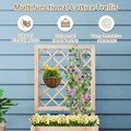 40" Tall Wooden Raised Garden Bed with Lattice Trellis product image