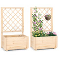 40" Tall Wooden Raised Garden Bed with Lattice Trellis product image