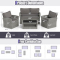 4-Piece Patio Furniture Set with 2 Rattan Chairs and Coffee Table product image