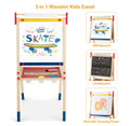Kids' All-in-One Wooden Art Easel with Paper Roll product image