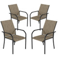Stackable Patio Dining Chairs with Armrests (4-Pack) product image