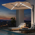 10FT Solar LED Wall Mounted Outdoor Patio Umbrella product image
