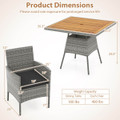 5-Piece PE Wicker Patio Dining Set with 1.97" Umbrella Hole product image
