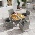5-Piece PE Wicker Patio Dining Set with 1.97" Umbrella Hole product image