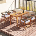 Outdoor Acacia Wood Dining Chairs with Cushions (Set of 4) product image