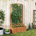 63” Wood Planter Container with Diamond Trellis, Planter Box product image