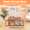 Kids Kitchen Playset with Rotating Faucet and Cabinets product image