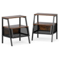 3-Tier Industrial Nightstand with 2 Open Shelves product image