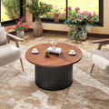 32" Round Coffee Table with Wave-Shaped Support product image