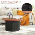 32" Round Coffee Table with Wave-Shaped Support product image