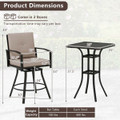 3-Piece Patio Swivel Bar Set with Umbrella Hole product image