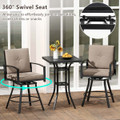 3-Piece Patio Swivel Bar Set with Umbrella Hole product image