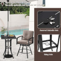 3-Piece Patio Swivel Bar Set with Umbrella Hole product image