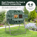 43-Gallon Composting Tumbler Bin with Dual Rotating Chamber product image