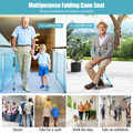 Lightweight Adjustable Folding Cane Seat with Light product image