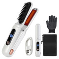 2‑in‑1 Cordless Ceramic Flat Iron & Hair Straightening Brush product image