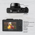 64MP Digital Camera 4K Video Vlogging YouTube Photography Flip Screen 18X Zoom Gift for Teens Color White With Dual Batteries product image