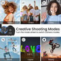 75MP Digital Camera 5K Video Vlogging YouTube Photography Flip Screen 18X Zoom Gift for Teens Color Black With Dual Batteries product image