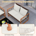 5-Piece PE Wicker Patio Furniture Set with Acacia Wood Frame product image