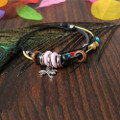Dragonfly Pendant Leather Charm Bracelet product image