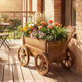 Rustic Wood Wagon Planter (1 or 2-Pack) product image