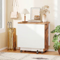 Foldable Rolling Dining Table with Drawers and Cabinets product image
