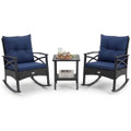 3-Piece Rattan Rocking Chair Set with 2-Tier Side Table product image