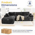 110" L-Shaped Modular Sectional Sofa with Fluffy Cushions product image