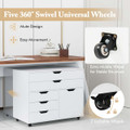 5-Drawer Rolling File Cabinet with Side Cabinet product image