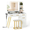 Modern Vanity Desk with Charging Station 3 Light Modes product image