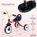 3-in-1 Kids Tricycle with Lighted Wheels and Basket product image