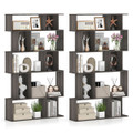 5-Tier Geometric Bookshelf with Open Shelves product image