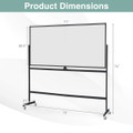 72" x 36" Double-Sided Magnetic Whiteboard with 360° Rotating Design  product image
