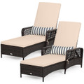 PE Rattan Chaise Lounge Chair with Adjustable Backrest product image