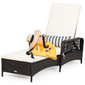 PE Rattan Chaise Lounge Chair with Adjustable Backrest product image