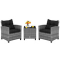 Patio Rattan Furniture Bistro Set (3 Pieces) product image