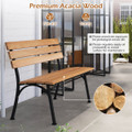 Acacia  Wood Patio Loveseat with Slatted Seat product image