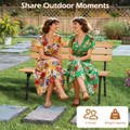 Acacia  Wood Patio Loveseat with Slatted Seat product image