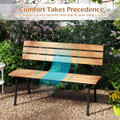 Acacia  Wood Patio Loveseat with Slatted Seat product image