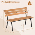 Acacia  Wood Patio Loveseat with Slatted Seat product image