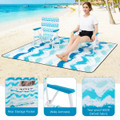 4-Piece Beach Umbrella Set with 2 Chairs and Picnic Blanket product image